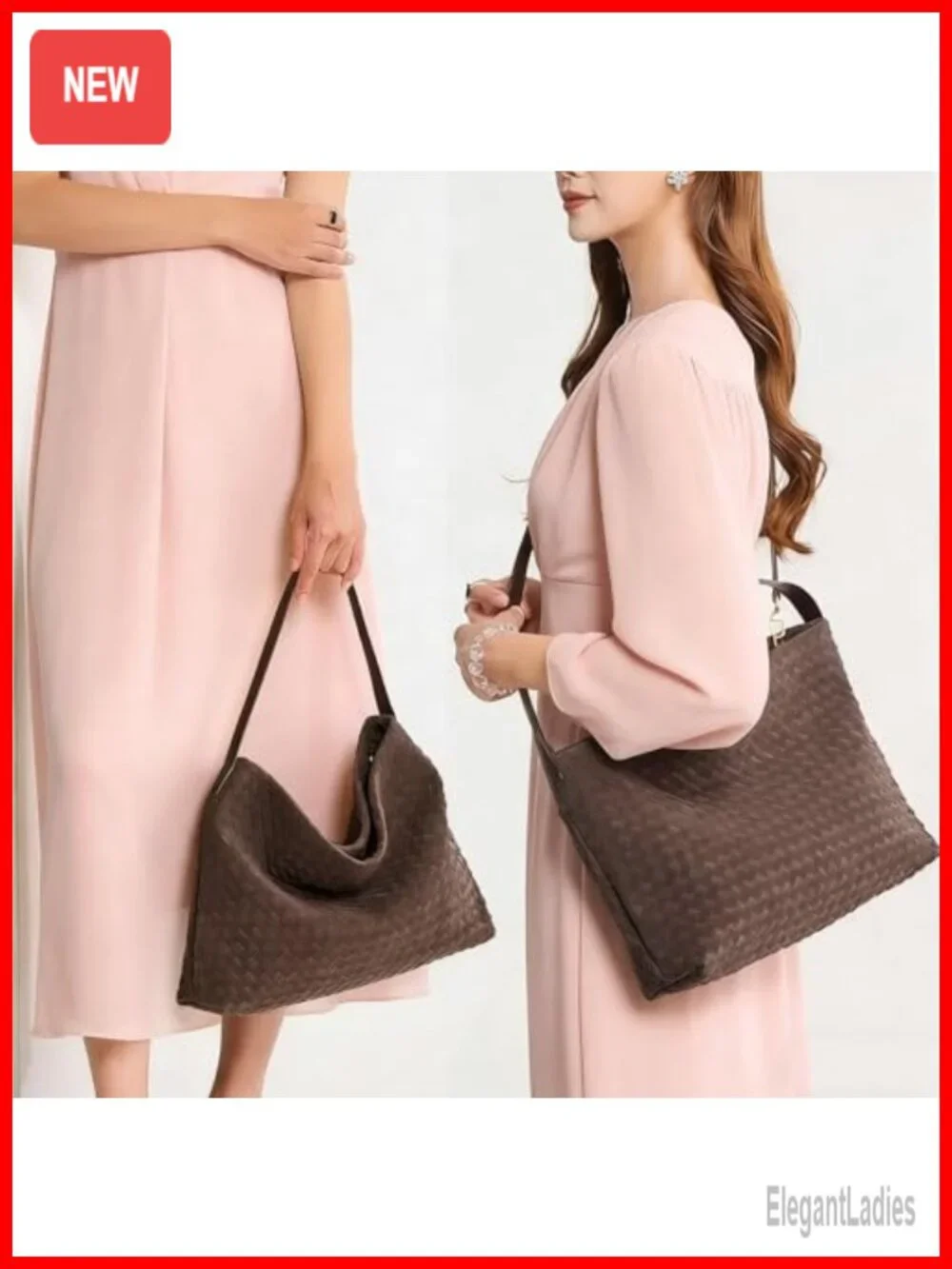 Slouchy Suede Woven Hobo Bag Crossbody Satchel Tote Handbag